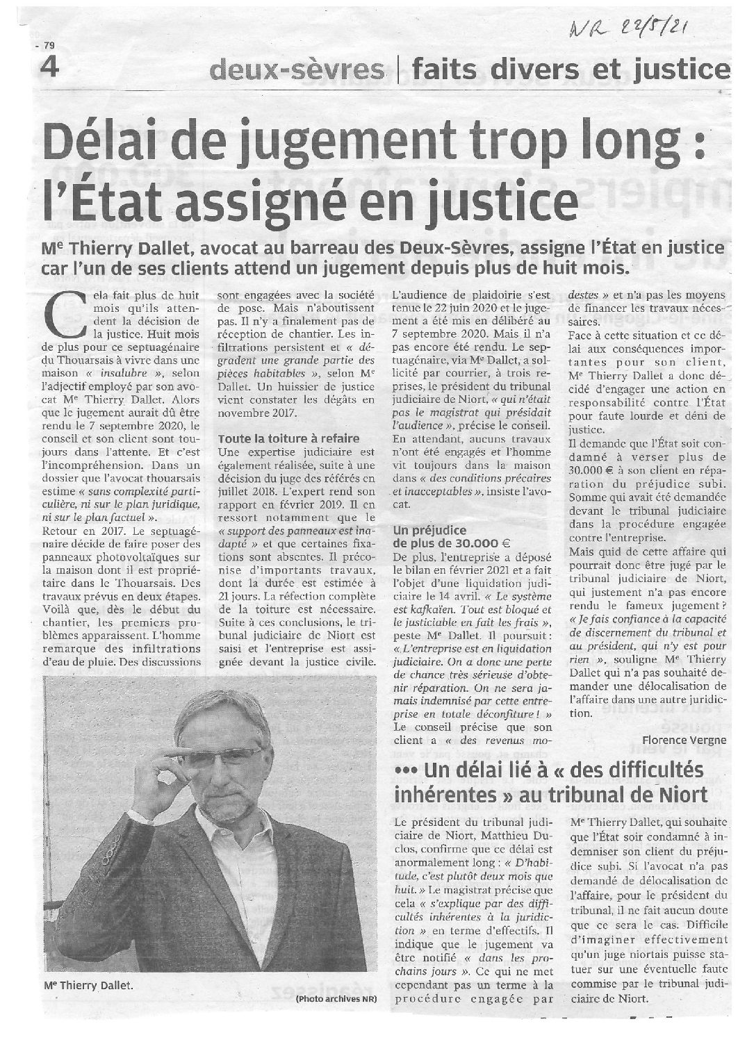 You are currently viewing Maître Dallet assigne l’état en justice